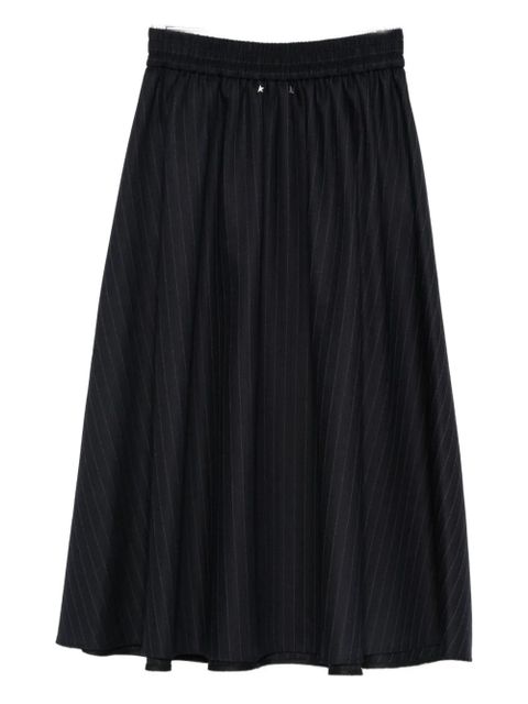 Golden Goose pinstriped logo-detail skirt - Blue