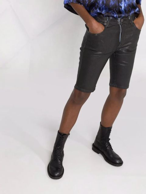 Diesel wax-coated five-pocket shorts - Black