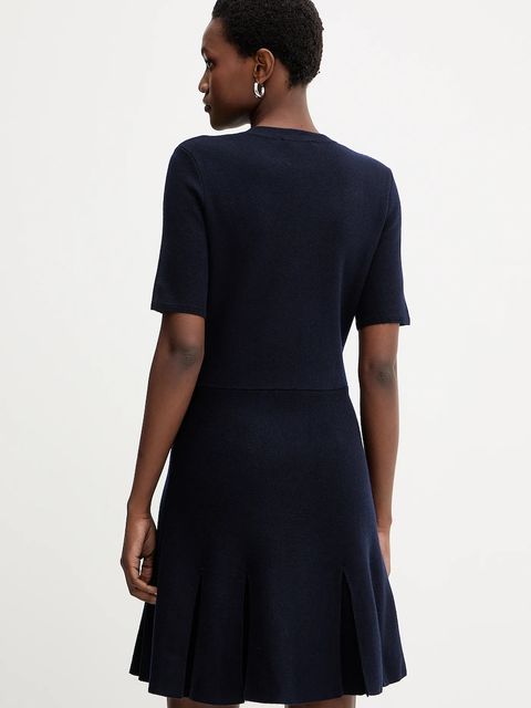 Morgan sukienka z domieszką wełny kolor granatowy mini rozkloszowana RMCOL - zdjęcie produktu nr 2