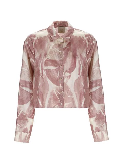 Alysi point-collar print shirt - Pink - zdjęcie produktu nr 1