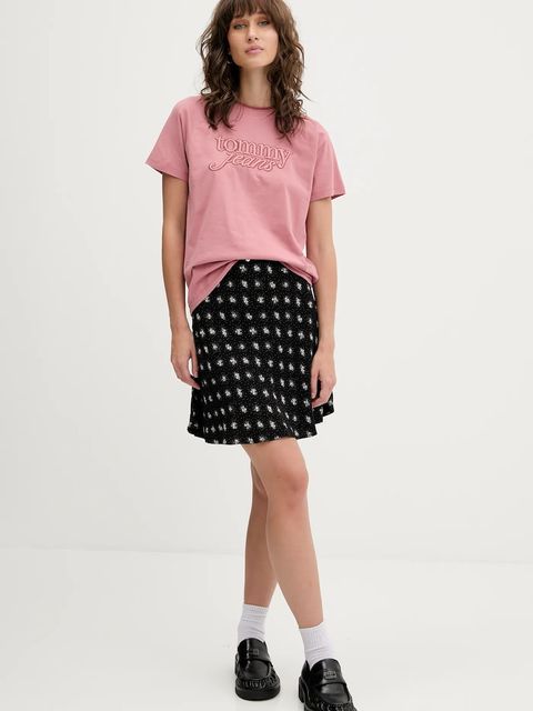 Tommy Jeans t-shirt bawełniany damski kolor różowy DW0DW21388 - zdjęcie produktu nr 2