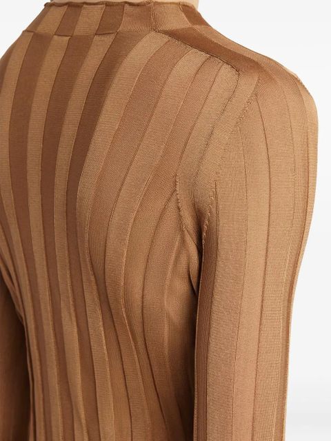 KHAITE Cosette mock-neck knit top - Brown