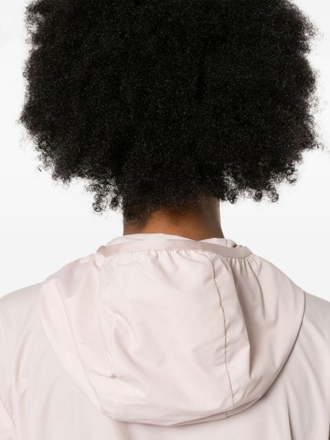 Moncler logo-patch hooded windbreaker jacket - Pink