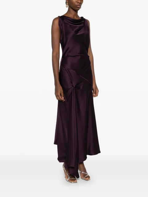 Victoria Beckham asymmetric draped maxi dress - Red