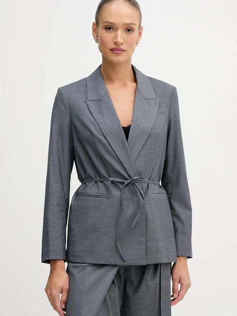 Sisley marynarka kolor szary dwurzędowa gładka 2K2KLW03C - zdjęcie produktu nr 1