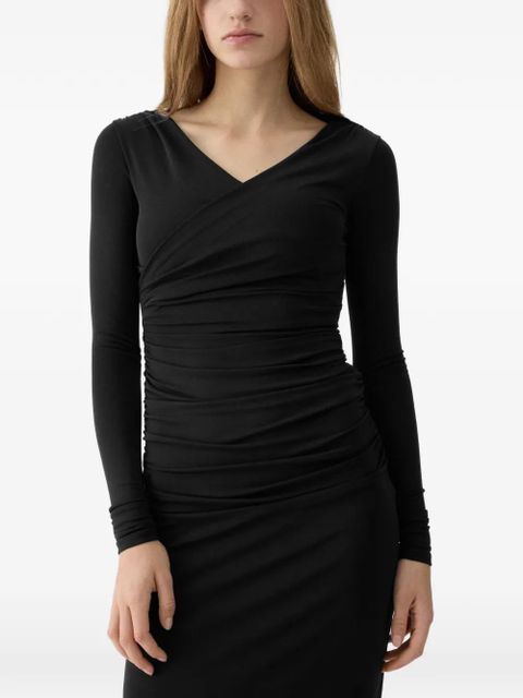Jacquemus The Rita long-sleeve V-neck maxi dress - Black