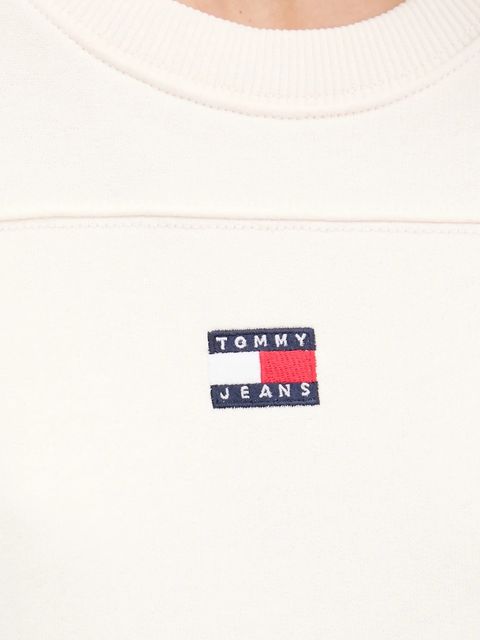 Tommy Jeans sukienka bawełniana kolor beżowy mini oversize DW0DW21484