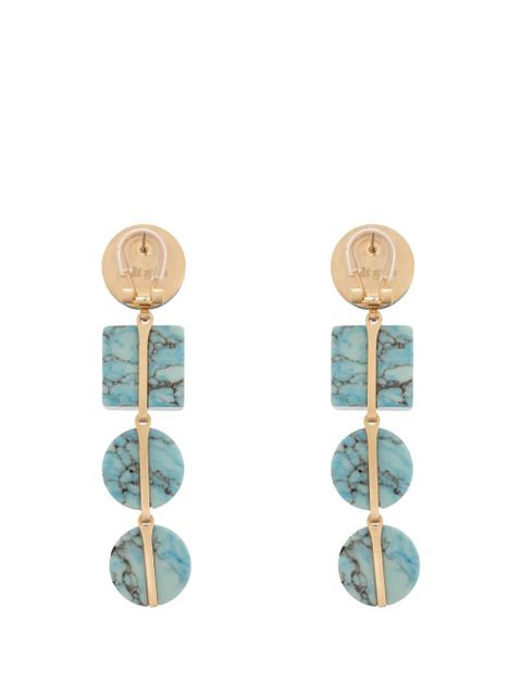 Cult Gaia geometric-beaded drop earrings - Gold
