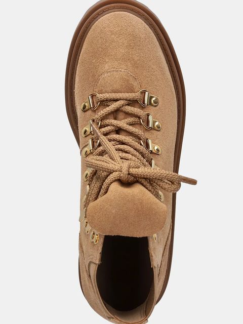 Answear.LAB botki zamszowe kolor brązowy na platformie