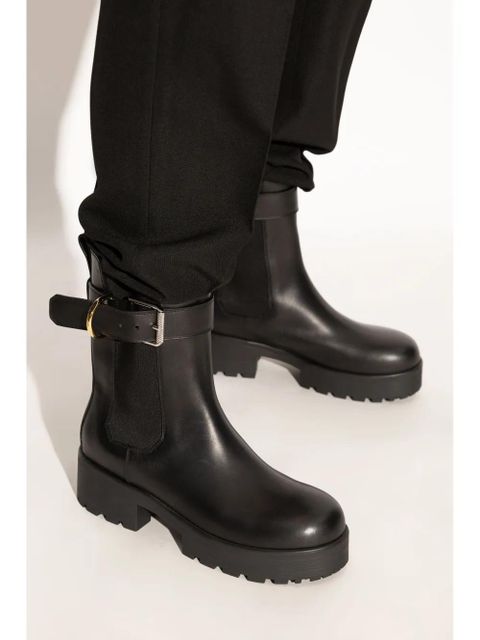 Givenchy buckled leather boots - Black