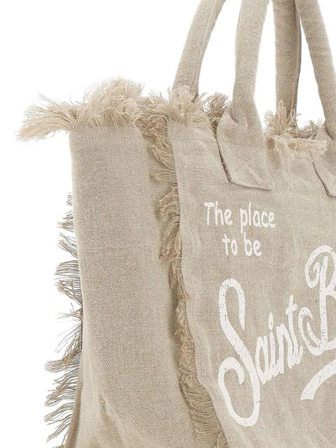 MC2 Saint Barth Vanity linen fringe-trimmed tote bag - Neutrals