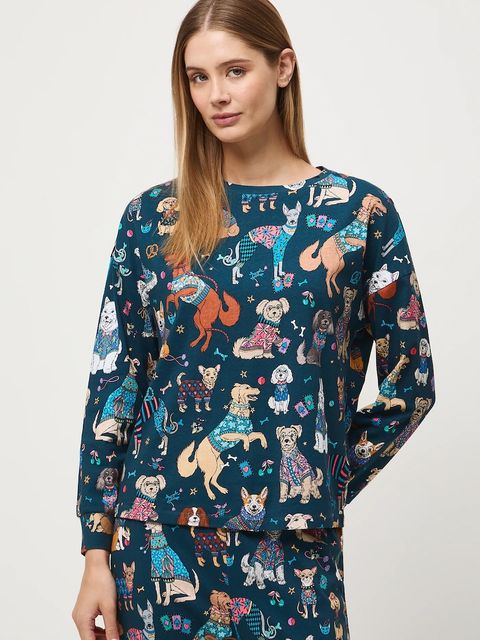 Medicine piżama bawełniana kolor turkusowy bawełniana - zdjęcie produktu nr 2