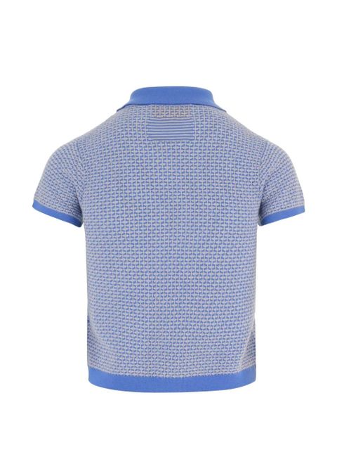 Guest In Residence Pique Shrunken cashmere polo shirt - Blue - zdjęcie produktu nr 2