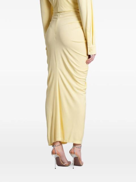 Christopher Esber ruffled-detailing maxi skirt - Yellow