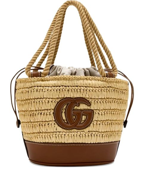 Gucci mini GG-logo woven bucket bag - Neutrals - zdjęcie produktu nr 1