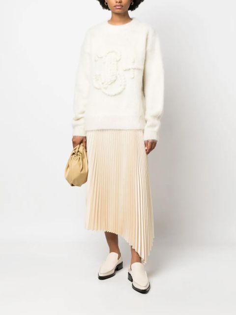 Jil Sander logo-embroidered chunky-knit jumper - White - zdjęcie produktu nr 2