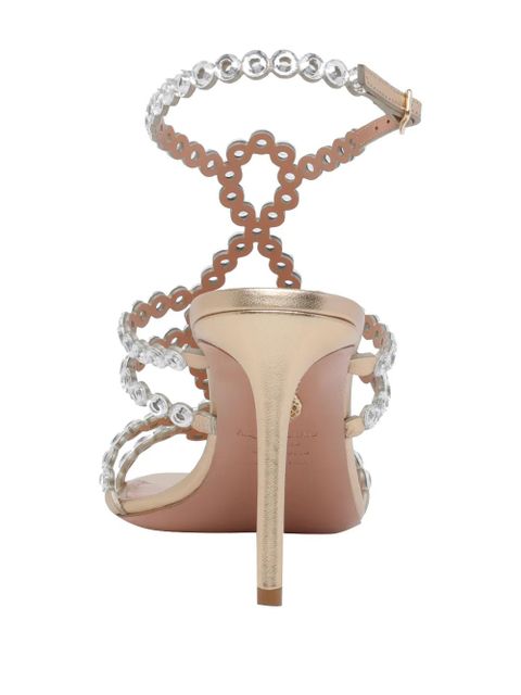 Aquazzura Mooncrush crystal-embellished sandals - Gold