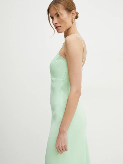 Twinset sukienka kolor zielony maxi prosta 251TP2653