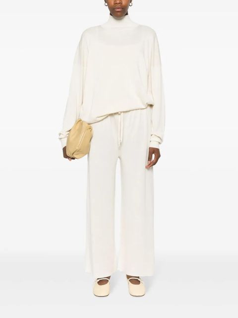 The Row drawstring-waist wide-leg trousers - Neutrals