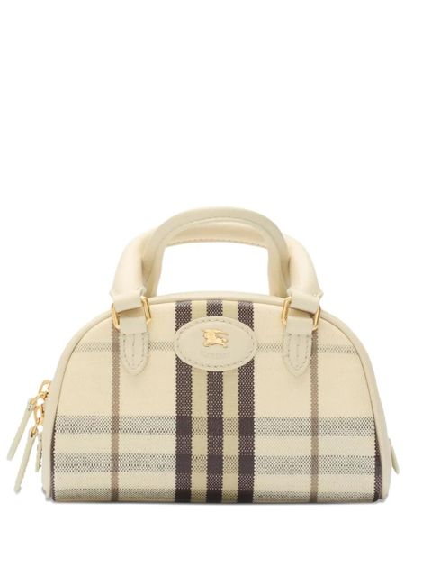 Burberry check-pattern bowling mini tote bag - Neutrals - zdjęcie produktu nr 2