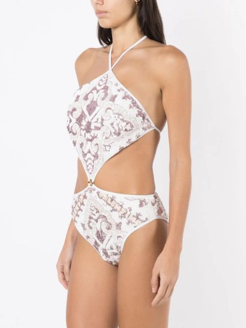 Valentino Garavani sequin-embellished swimsuit - White