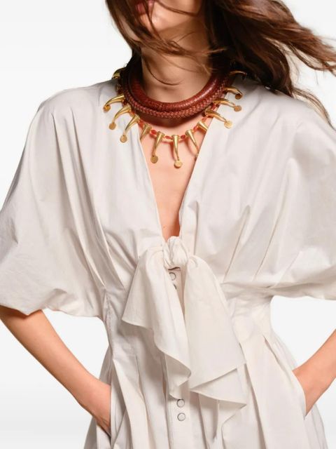 Johanna Ortiz Endless Spring bow-button dress - Neutrals