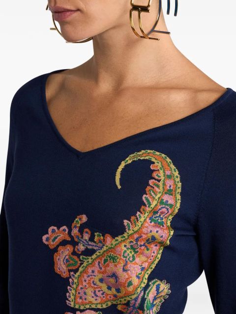 ETRO jacquard inlay top - Blue