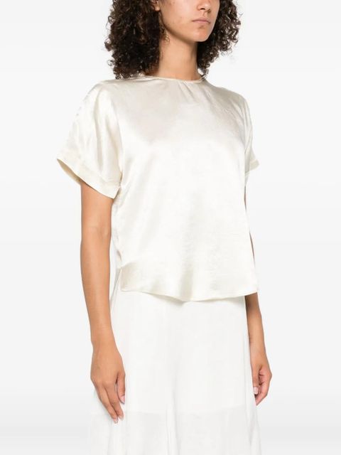 Simkhai satin short-sleeved blouse - Neutrals