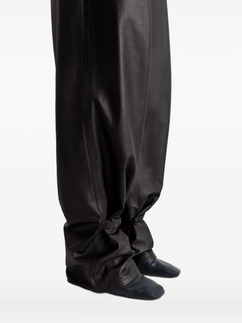 LEMAIRE adjustable-leg leather trousers - Black