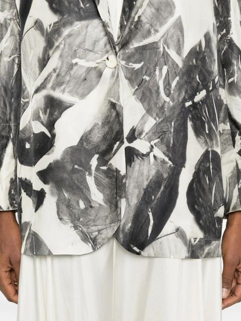 Alysi Monopetto floral single-breasted jacket - White