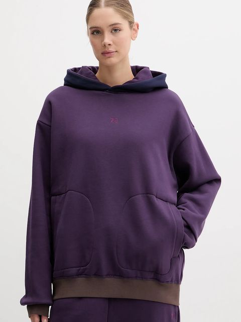 EA7 Emporio Armani bluza dwustronna damska kolor fioletowy z kapturem gładka AF10377-7X000156 - zdjęcie produktu nr 1