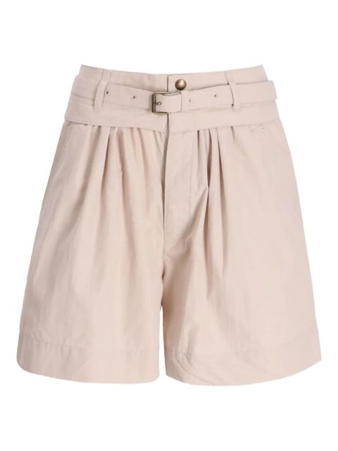 ISABEL MARANT Danica Ga belted pleated shorts - Brown - zdjęcie produktu nr 1