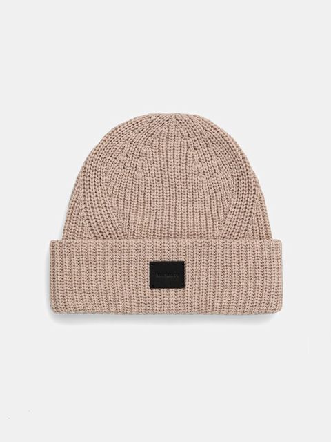 AllSaints czapka z dodatkiem wełny kolor beżowy 29AS101343 - zdjęcie produktu nr 1