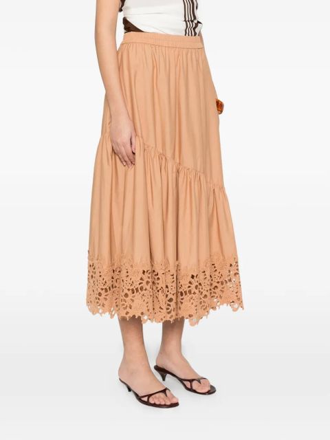 TWINSET ruffled midi skirt - Brown