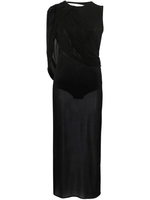Magda Butrym asymmetric draped midi dress - Black - zdjęcie produktu nr 1