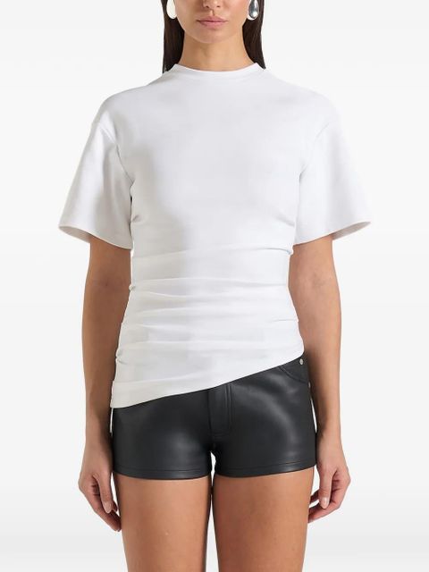Manière De Voir Pauline ruched asymmetric T-shirt - White