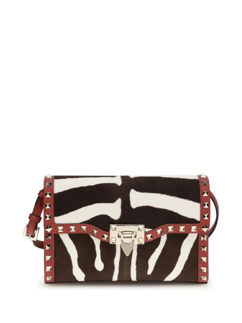 Valentino Garavani small Rockstud zebra-print shoulder bag - Brown - zdjęcie produktu nr 1