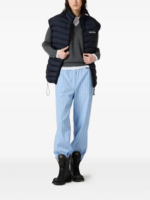 Miu Miu intarsia-logo V-neck sweater - Grey - zdjęcie produktu nr 2