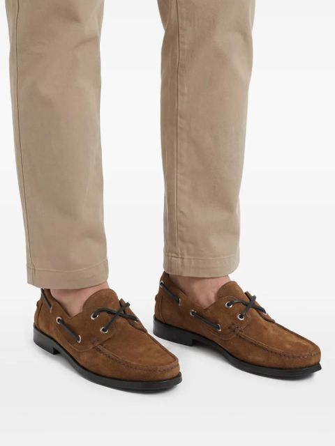 Aeyde Harris suede lace-up boat shoes - Brown