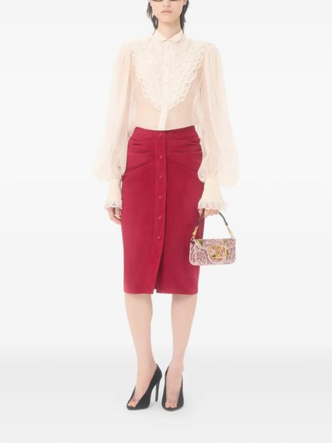 Valentino Garavani Locò small embroidered shoulder bag - Pink