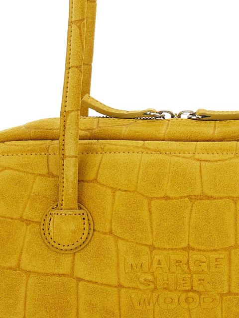 Marge Sherwood Boston crocodile-embossed shoulder bag - Yellow