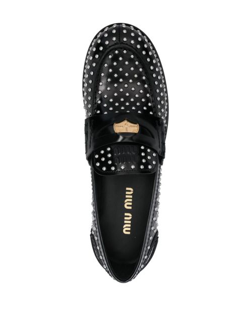 Miu Miu stud-embellished loafers - Black