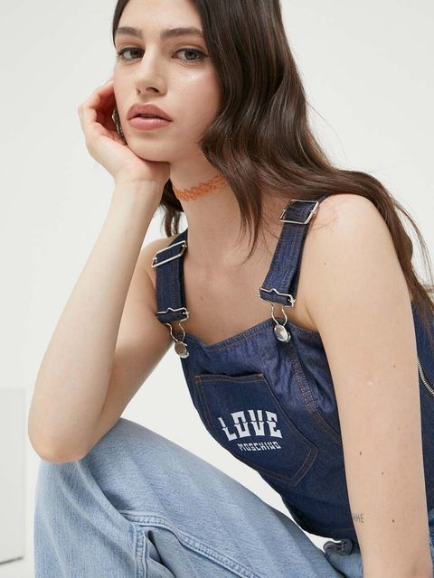 Love Moschino bluza kolor granatowy