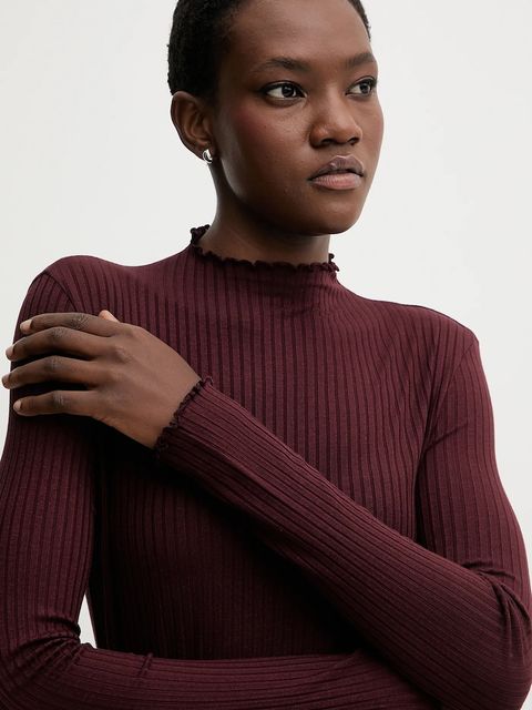 Marc O'Polo longsleeve kolor bordowy z półgolfem 5000007536