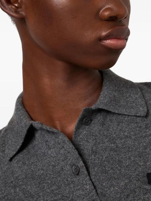 Miu Miu buttoned pocket polo shirt - Grey