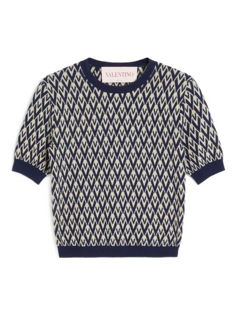 Valentino Garavani Toute La V jacquard T-shirt - Blue - zdjęcie produktu nr 1