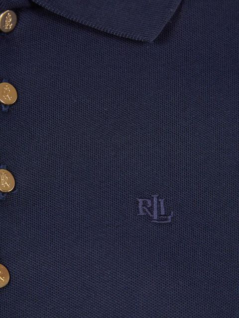 Lauren Ralph Lauren button embroidered polo top - Blue - zdjęcie produktu nr 2