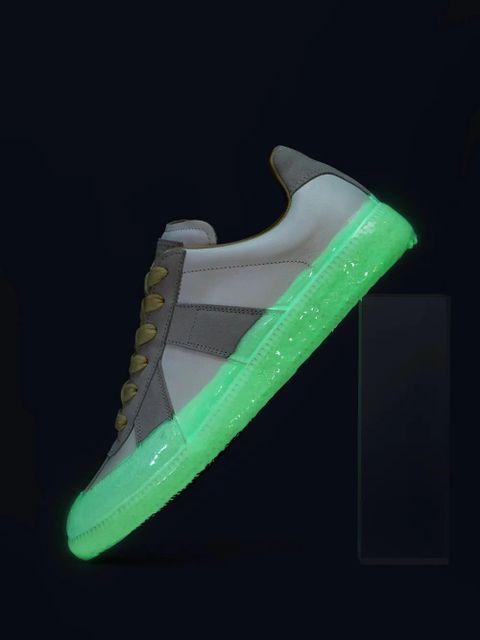 Maison Margiela leather panelled sneakers - White