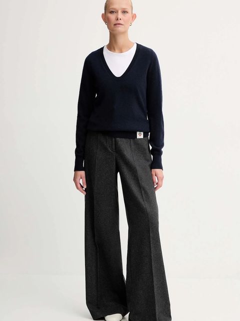 Bally sweter kaszmirowy damski kolor granatowy lekki WKN0AO