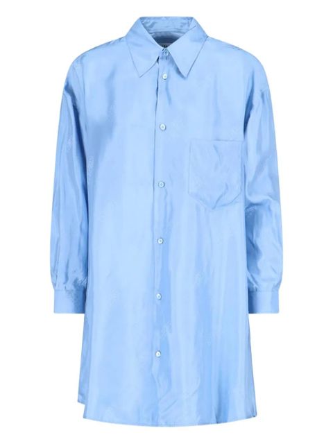 MM6 Maison Margiela logo-pattern shirt dress - Blue - zdjęcie produktu nr 1